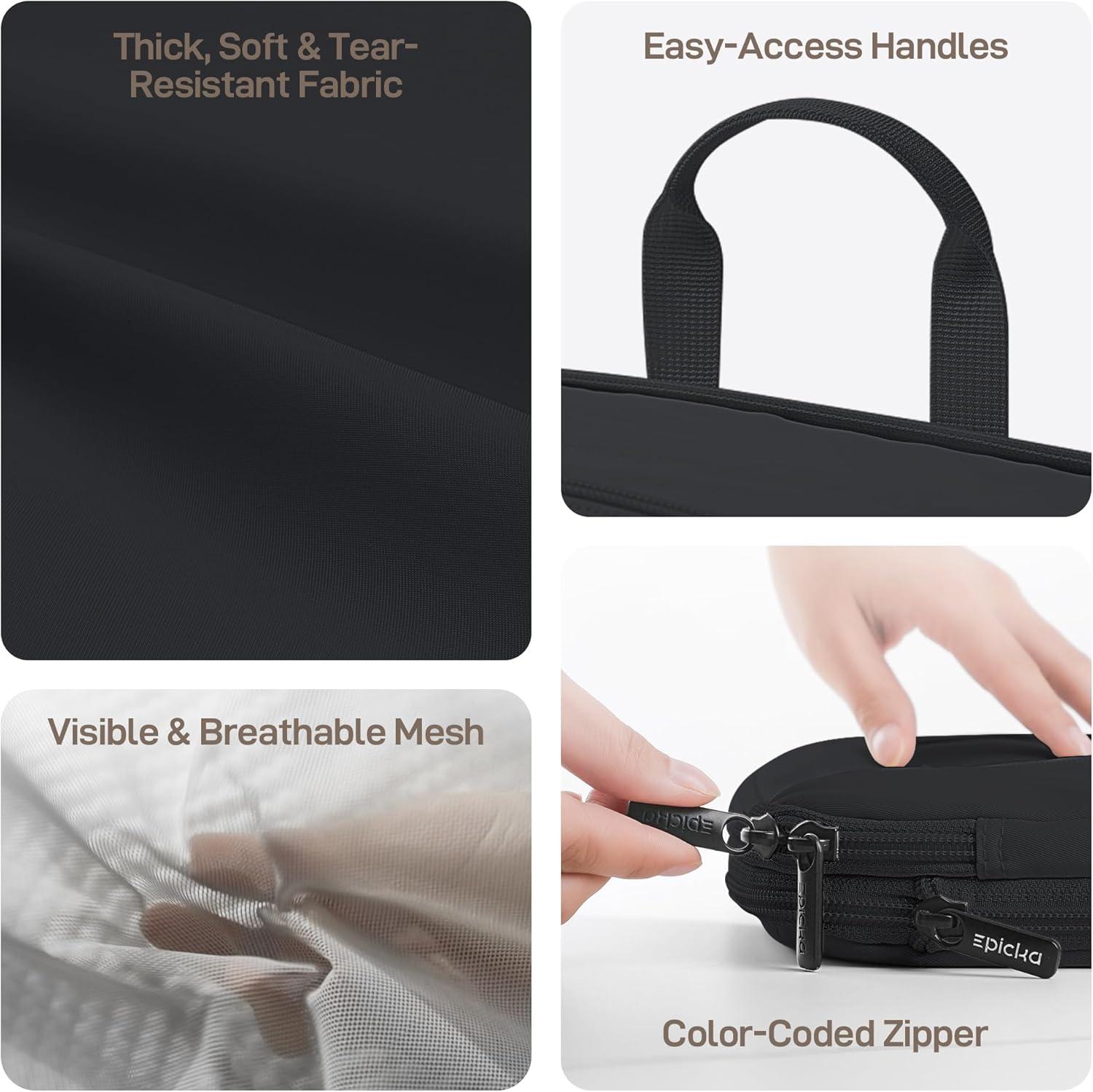 imageEPICKA TripCozy Compression Packing Cubes  4 Set Durable Travel Organizer Bags with Mesh Top Expandable Travel Accessories for Carry on Luggage Suitcase Backpack BeigeDark Grey