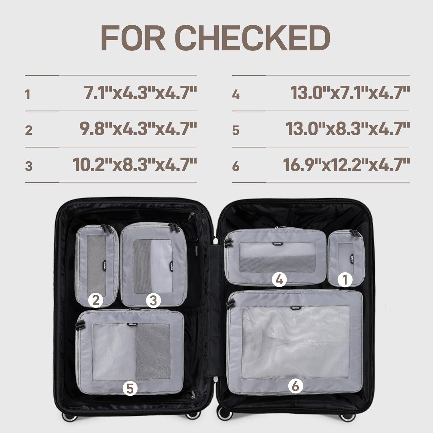 imageEPICKA TripCozy Compression Packing Cubes  4 Set Durable Travel Organizer Bags with Mesh Top Expandable Travel Accessories for Carry on Luggage Suitcase Backpack BeigeGrey