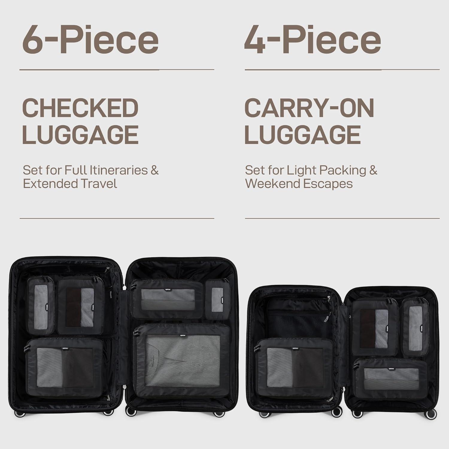imageEPICKA TripCozy Compression Packing Cubes  4 Set Durable Travel Organizer Bags with Mesh Top Expandable Travel Accessories for Carry on Luggage Suitcase Backpack BeigeDark Grey