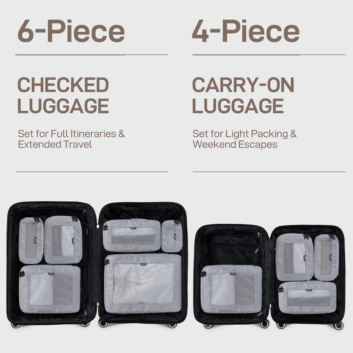 imageEPICKA TripCozy Compression Packing Cubes  4 Set Durable Travel Organizer Bags with Mesh Top Expandable Travel Accessories for Carry on Luggage Suitcase Backpack BeigeGrey