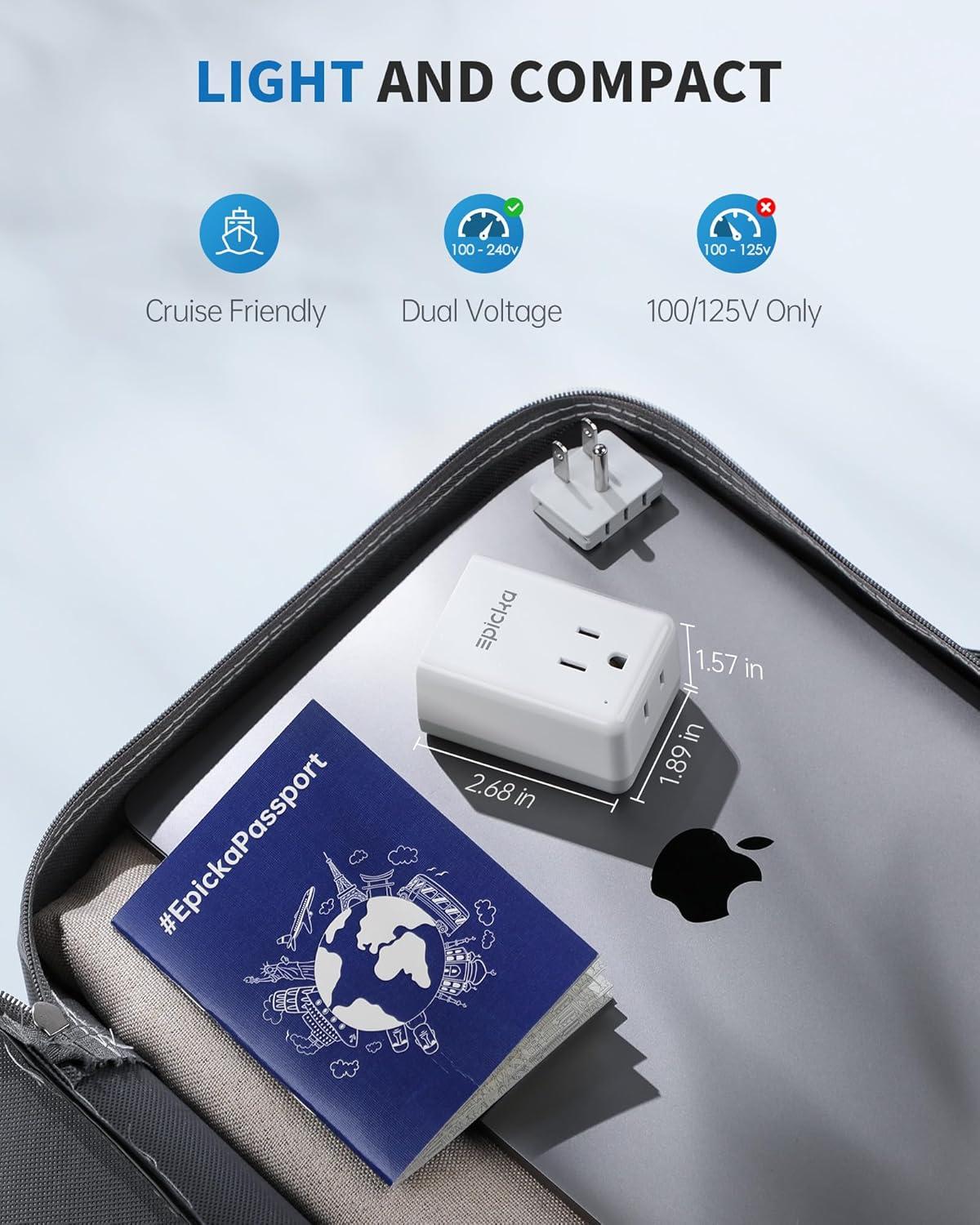 imageEPICKA US to Italy Travel Adapter Universal Plug Adapter with 2 US Outlets 3 USBA ampamp 2 USBC Ports Ultra Compact SwapampampAdapt Type L Plug Attachment Grounded Adapter for Chile Cuba ampamp Syria X232LType BUS