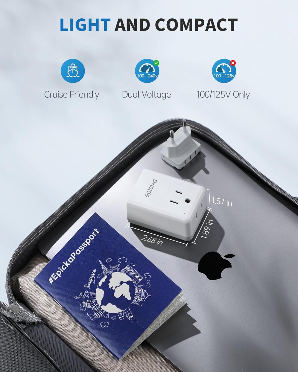 imageEuropean Travel Plug Adapter US to Europe Plug Adapter with 2 US Outlets 3 USBA ampamp 2 USBC Ports Detachable Type C Outlet Adapter Charger for Most of Europe Italy Spain Iceland Portugal X232CType CMost of Europe Except UK or Ireland