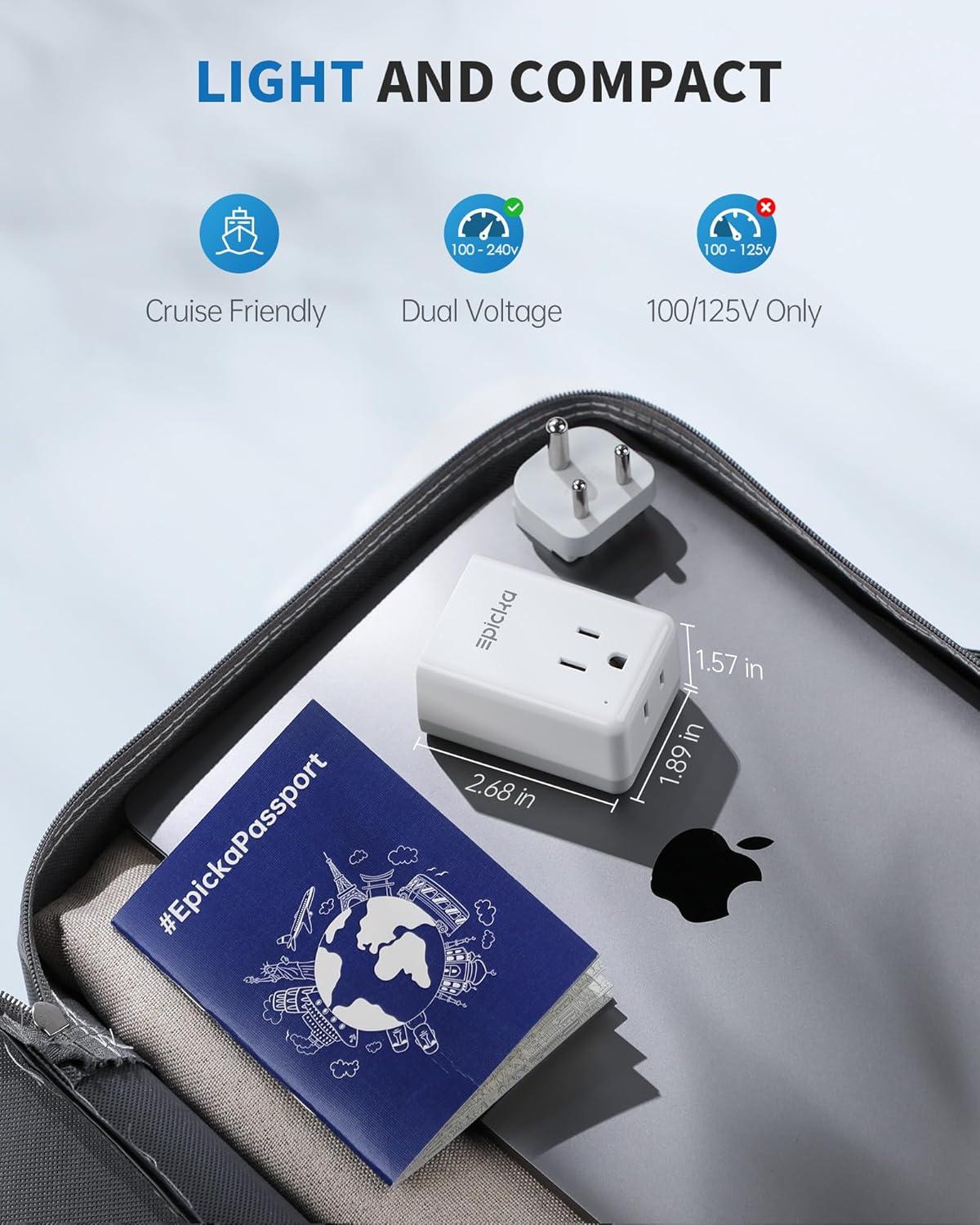 imageEuropean Travel Plug Adapter US to Europe Plug Adapter with 2 US Outlets 3 USBA ampamp 2 USBC Ports Detachable Type C Outlet Adapter Charger for Most of Europe Italy Spain Iceland Portugal X232CType DIndiaPakistan