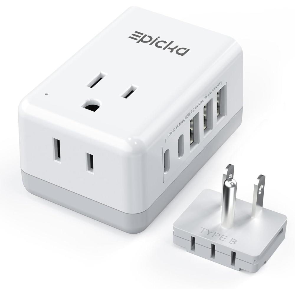 imageEPICKA US to Italy Travel Adapter Universal Plug Adapter with 2 US Outlets 3 USBA ampamp 2 USBC Ports Ultra Compact SwapampampAdapt Type L Plug Attachment Grounded Adapter for Chile Cuba ampamp Syria X232LType BUS