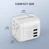 imageEPICKA 35W Universal Travel Adapter with 2 AC Outlet European Travel Plug Adapter with PD Fast Charging 6Port 2 AC2 USBC3 USBA International Power Adapter  Travel Essentials TA205 WhiteWhite