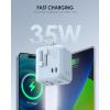 imageEPICKA 35W Universal Travel Adapter with 2 AC Outlet European Travel Plug Adapter with PD Fast Charging 6Port 2 AC2 USBC3 USBA International Power Adapter  Travel Essentials TA205 WhiteBlue