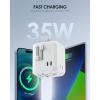 imageEPICKA 35W Universal Travel Adapter with 2 AC Outlet European Travel Plug Adapter with PD Fast Charging 6Port 2 AC2 USBC3 USBA International Power Adapter  Travel Essentials TA205 WhiteWhite