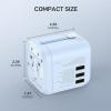 imageEPICKA 35W Universal Travel Adapter with 2 AC Outlet European Travel Plug Adapter with PD Fast Charging 6Port 2 AC2 USBC3 USBA International Power Adapter  Travel Essentials TA205 WhiteBlue