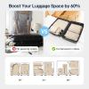 imageEPICKA 5 Set UltraLightweight Compression Packing Cubes  Water Resistant Durable Travel Organizers Bags Expandable Travel Accessories for Carry on Luggage Suitcase BackpackBeige