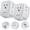 imageEPICKA Hybrid European Travel Plug Adapter 2 Packs Foldable ampamp Detachable Type C EU VisaPlug 8IN1 International Power Adapter with 4 USB Ports 2 USBC PD 20W Travel Essentials for US to Europe