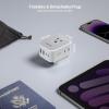 imageEPICKA Hybrid European Travel Plug Adapter Foldable ampamp Detachable Type C EU VisaPlug 8IN1 International Power Adapter with 4 USB Ports 2 USBC PD 20W  Travel Essentials for US to Europe WhiteWhite