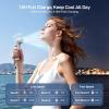 imageEPICKA TripCozy Portable Handheld Mini Fan up to 21 Hours Rechargeable Personal Fan with 5000mAh Power Bank 19000 RPM Turbo 6 Speeds Aluminum Body for Summer Travel Essentials Camping WhiteWhite