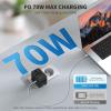 imageEPICKA Universal Travel Adapter GaN International Plug Adapter with 3 USBC 70W PD Fast Charging ampamp 2 USBA Adaptor Allinone Wall Charger for USA EU UK AUS TA105 Pro BlackBlack