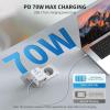 imageEPICKA Universal Travel Adapter GaN International Plug Adapter with 3 USBC 70W PD Fast Charging ampamp 2 USBA Adaptor Allinone Wall Charger for USA EU UK AUS TA105 Pro BlackWhite