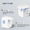 imageEPICKA Universal Travel Adapter International Power Adapter with 2 USBA ampamp 3 USBC Ports Wall Charger  Worldwide Travel Essentials European Travel Plug Adapter for UKUSAU TA105C Black5USB3 USBC30W White