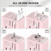 imageEPICKA Universal Travel Adapter International Power Adapter with 2 USBA ampamp 3 USBC Ports Wall Charger  Worldwide Travel Essentials European Travel Plug Adapter for UKUSAU TA105C Black5USB3 USBC30W Pink