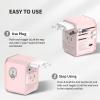 imageEPICKA Universal Travel Adapter International Power Adapter with 2 USBA ampamp 3 USBC Ports Wall Charger  Worldwide Travel Essentials European Travel Plug Adapter for UKUSAU TA105C Black5USB3 USBC30W Pink