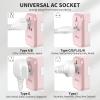 imageEPICKA Universal Travel Adapter International Power Adapter with 2 USBA ampamp 3 USBC Ports Wall Charger  Worldwide Travel Essentials European Travel Plug Adapter for UKUSAU TA105C Black5USB3 USBC30W Pink