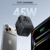 imageEPICKA Universal Travel Adapter International Power Adapter with 2 USBA ampamp 3 USBC Ports Wall Charger  Worldwide Travel Essentials European Travel Plug Adapter for UKUSAU TA105C Black5USB3 USBC45W Black