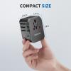 imageEPICKA Universal Travel Adapter International Power Adapter with 2 USBA ampamp 3 USBC Ports Wall Charger  Worldwide Travel Essentials European Travel Plug Adapter for UKUSAU TA105C Black5USB3 USBC30W Black