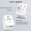 imageEPICKA Universal Travel Adapter International Power Adapter with 2 USBA ampamp 3 USBC Ports Wall Charger  Worldwide Travel Essentials European Travel Plug Adapter for UKUSAU TA105C Black5USB3 USBC30W White