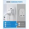 imageEuropean Travel Plug Adapter Set International Power Adapter with 2 US Outlets 3 USBA ampamp 2 USBC Ports Detachable Type C EF G Plug Adapter for US to UK Italy Spain France Germany Portugal