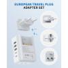 imageEuropean Travel Plug Adapter Set International Power Adapter with 2 US Outlets 3 USBA ampamp 2 USBC Ports Detachable Type C EF G Plug Adapter for US to UK Italy Spain France Germany Portugal