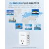 imageEuropean Travel Plug Adapter Set International Power Adapter with 2 US Outlets 3 USBA ampamp 2 USBC Ports Detachable Type C EF G Plug Adapter for US to UK Italy Spain France Germany Portugal