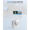imageEuropean Travel Plug Adapter US to Europe Plug Adapter with 2 US Outlets 3 USBA ampamp 2 USBC Ports Detachable Type C Outlet Adapter Charger for Most of Europe Italy Spain Iceland Portugal X232CType HIsrael