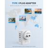 imageEuropean Travel Plug Adapter US to Europe Plug Adapter with 2 US Outlets 3 USBA ampamp 2 USBC Ports Detachable Type C Outlet Adapter Charger for Most of Europe Italy Spain Iceland Portugal X232CType IAustralia New Zealand