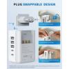 imageEuropean Travel Plug Adapter US to Europe Plug Adapter with 2 US Outlets 3 USBA ampamp 2 USBC Ports Detachable Type C Outlet Adapter Charger for Most of Europe Italy Spain Iceland Portugal X232CType LItaly