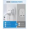 imageEuropean Travel Plug Adapter US to Europe Plug Adapter with 2 US Outlets 3 USBA ampamp 2 USBC Ports Detachable Type C Outlet Adapter Charger for Most of Europe Italy Spain Iceland Portugal X232CType DIndiaPakistan