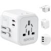 imageEPICKA 35W Universal Travel Adapter with 2 AC Outlet European Travel Plug Adapter with PD Fast Charging 6Port 2 AC2 USBC3 USBA International Power Adapter  Travel Essentials TA205 WhiteWhite
