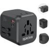 imageEPICKA 35W Universal Travel Adapter with 2 AC Outlet European Travel Plug Adapter with PD Fast Charging 6Port 2 AC2 USBC3 USBA International Power Adapter  Travel Essentials TA205 WhiteBlack