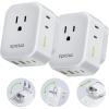 imageEPICKA Hybrid European Travel Plug Adapter 2 Packs Foldable ampamp Detachable Type C EU VisaPlug 8IN1 International Power Adapter with 4 USB Ports 2 USBC PD 20W Travel Essentials for US to Europe
