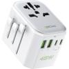 imageEPICKA Pulse 45W European Travel Plug Adapter Universal Power Adapter with PD Fast Charging 5Port 1 AC2 USBA2 USBC International Charger Adapter for Europe Japan  Travel Essentials BlackWhite