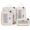 imageEPICKA TripCozy Compression Packing Cubes  4 Set Durable Travel Organizer Bags with Mesh Top Expandable Travel Accessories for Carry on Luggage Suitcase Backpack BeigeBeige