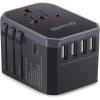 imageEPICKA Universal Travel Adapter European Travel Plug Adapter  International Power Adapter Worldwide Charger with USBC ampamp 4 USBA Ports Travel Essentials for Italy UK Japan TA105 Rose GoldGrey