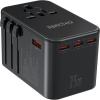 imageEPICKA Universal Travel Adapter GaN 75W International Plug Adapter with 3 USBC PD Fast Charging ampamp 2 USBA Quick Charging Adaptor Allinone Wall Charger for USA EU UK AUS TA105 Max Black
