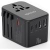 imageEPICKA Universal Travel Adapter GaN International Plug Adapter with 3 USBC 70W PD Fast Charging ampamp 2 USBA Adaptor Allinone Wall Charger for USA EU UK AUS TA105 Pro BlackBlack