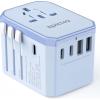imageEPICKA Universal Travel Adapter International Power Adapter with 2 USBA ampamp 3 USBC Ports Wall Charger  Worldwide Travel Essentials European Travel Plug Adapter for UKUSAU TA105C Black5USB3 USBC30W Blue