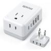imageEuropean Travel Plug Adapter US to Europe Plug Adapter with 2 US Outlets 3 USBA ampamp 2 USBC Ports Detachable Type C Outlet Adapter Charger for Most of Europe Italy Spain Iceland Portugal X232CType BUS