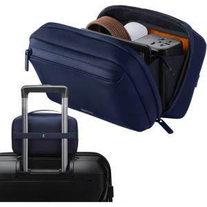imageEPICKA Electronics Organizer Travel Case  Cable Organizer Bag for Travel Accessories Tech Pouch for Cords Charger Adapter Cables Power Bank Waterproof Storage Bag with Luggage Strap BlackNavy