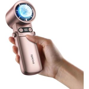imageEPICKA Portable Handheld Fan with Ice Cooler  25H Runtime Rechargeable 6800mAh Personal Turbo Fan with Power Bank Fast Charging 0100 Speed Gifts for Women Summer Travel Essentials BlackRose Gold