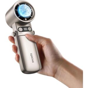 imageEPICKA Portable Handheld Fan with Ice Cooler  25H Runtime Rechargeable 6800mAh Personal Turbo Fan with Power Bank Fast Charging 0100 Speed Gifts for Women Summer Travel Essentials BlackTitanium