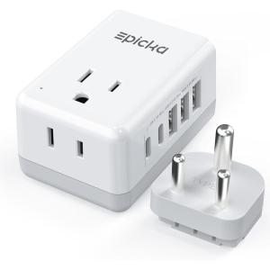 imageEPICKA US to Italy Travel Adapter Universal Plug Adapter with 2 US Outlets 3 USBA ampamp 2 USBC Ports Ultra Compact SwapampampAdapt Type L Plug Attachment Grounded Adapter for Chile Cuba ampamp Syria X232LType DIndiaPakistan