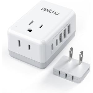imageEPICKA US to Japan Plug Adapter Type A Plug Adapter with 2 AC Outlets 3 USBA ampamp 2 USBC Ports Swappable Japan Travel Outlet Adapter for USA to Philippines China Canada Mexico X232A