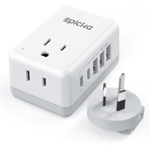 imageEuropean Travel Plug Adapter US to Europe Plug Adapter with 2 US Outlets 3 USBA ampamp 2 USBC Ports Detachable Type C Outlet Adapter Charger for Most of Europe Italy Spain Iceland Portugal X232CType IAustralia New Zealand