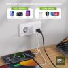 imageEPICKA Hybrid Mini European Travel Plug Adapter 30W PD Fast Charging 5in1 Foldable International Power Adapter with 2 AC ampamp 3 USB Ports with Type C VisaPlug Travel Essentials for US to EuropeType EFfor GermanFamce