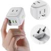imageEPICKA Hybrid Mini European Travel Plug Adapter 30W PD Fast Charging 5in1 Foldable International Power Adapter with 2 AC ampamp 3 USB Ports with Type C VisaPlug Travel Essentials for US to EuropeType Cfor most europe